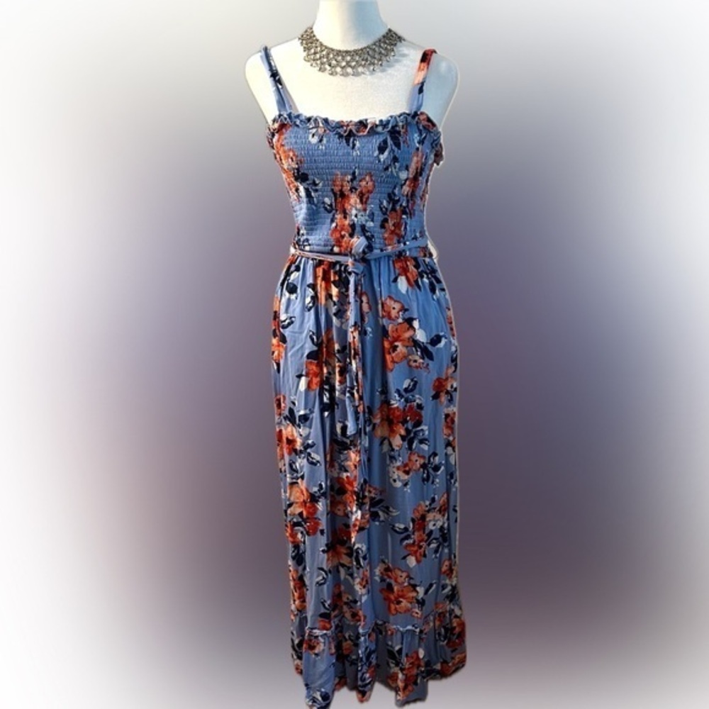 Band of Gypsies floral long dress Size M 
100% Viscose Vacation Beach Boho